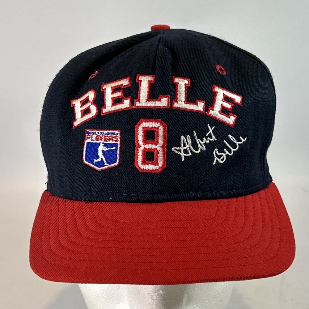 Vintage Cleveland Indians Hat Cap Snap Back Albert Belle AJD Logo Embroidered